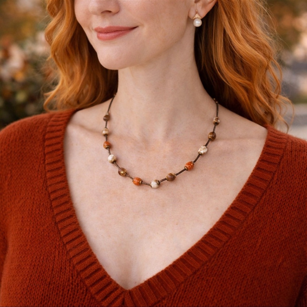Vintage Genuine Stone Choker Necklace